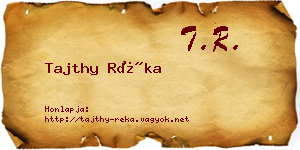 Tajthy Réka névjegykártya